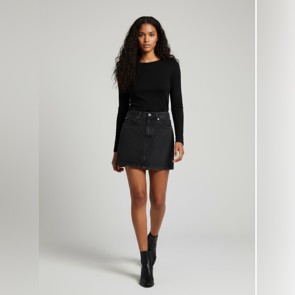 Agolde Black Denim Skirt